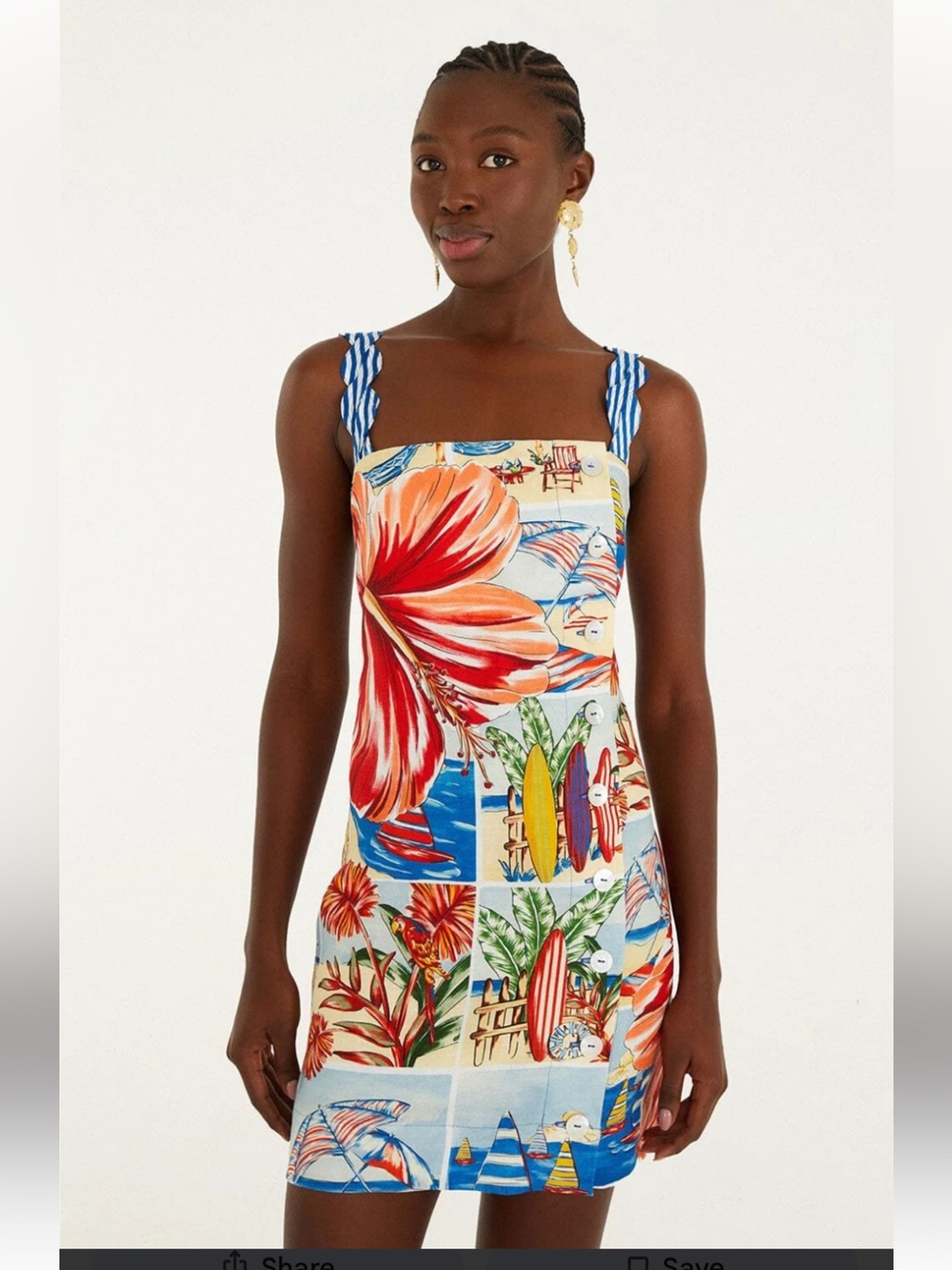 Farm Rio Multicolor Summer Diary Mini Dress
